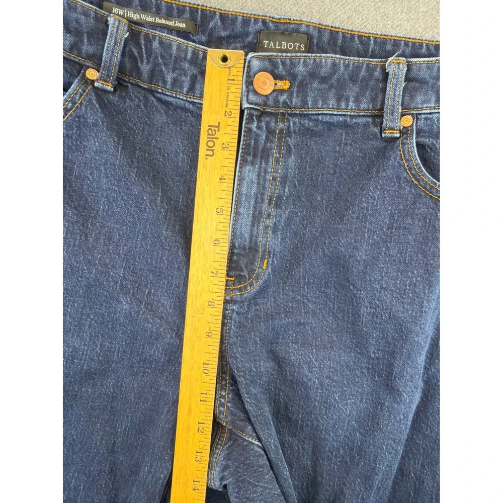 Talbots High Waist Relaxed Jean Women 16W Dark Wash Blue Denim Classic 30 Inseam